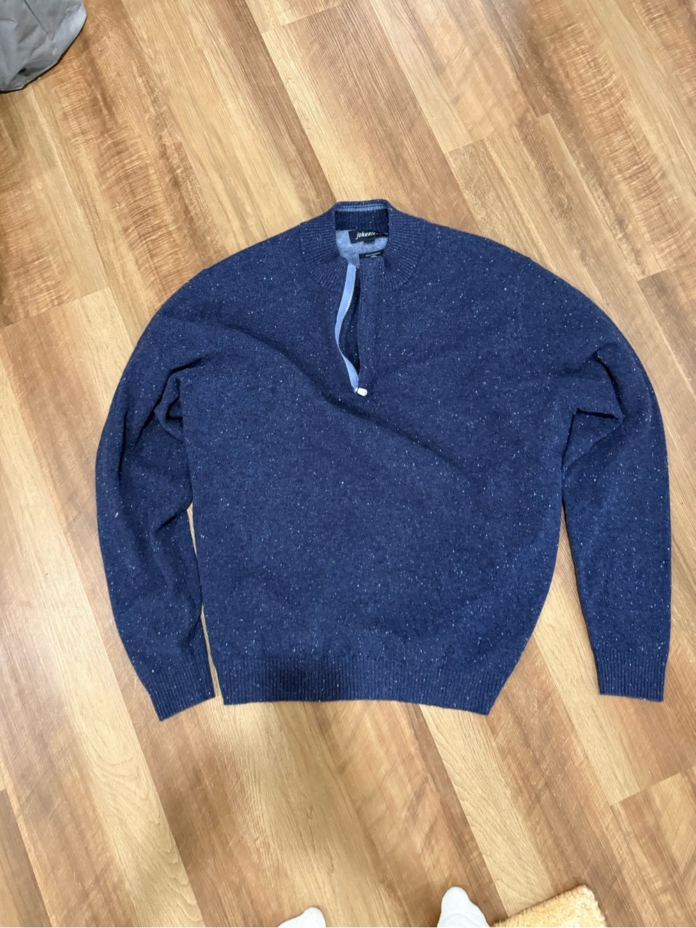 johnnie-O Navy Speckled Half-Zip Sweater